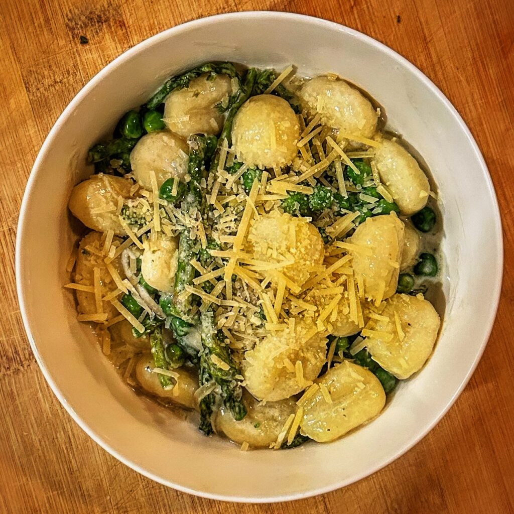 Gnocchi with Gorgonzola cream.